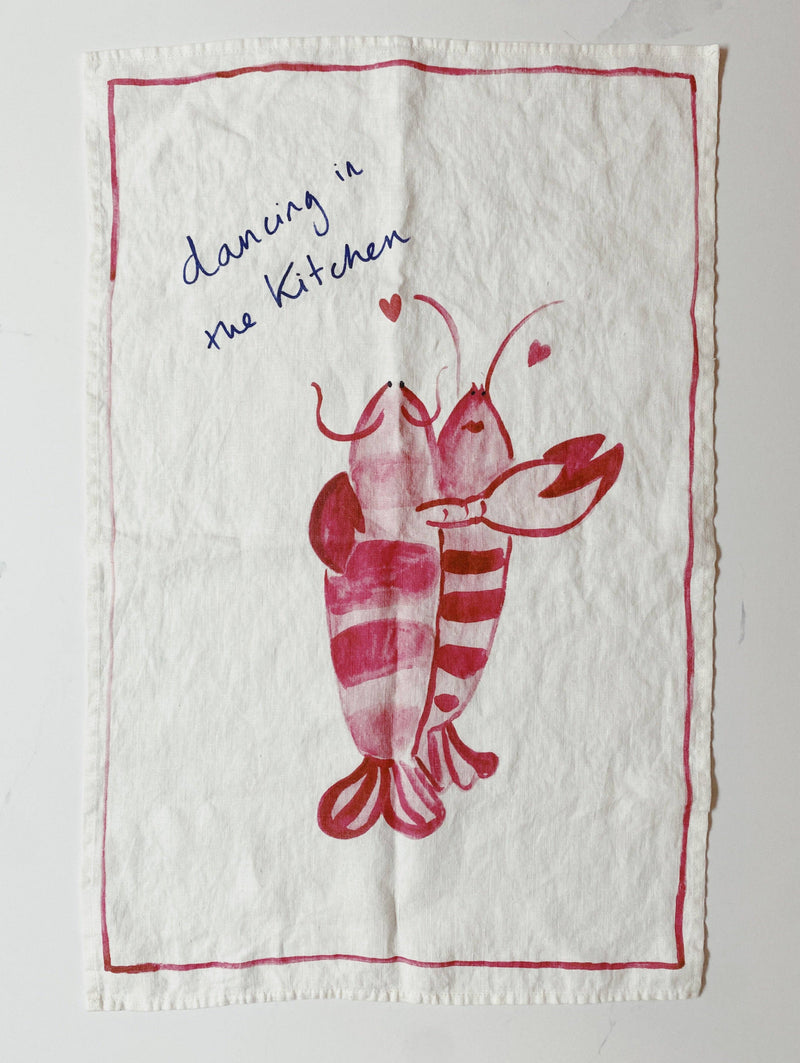 Kitchen Dancing - Lobster Linen Tea Towel