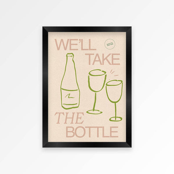 Wine Print: Pink / Unframed / A4