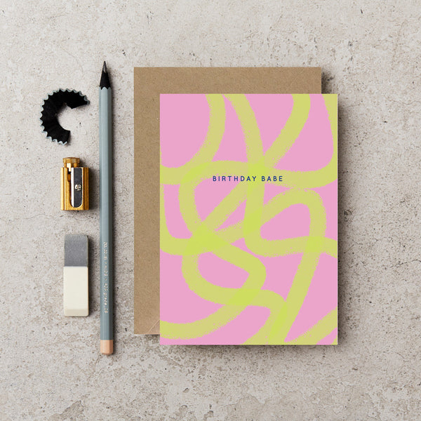 Neon Birthday Babe Card