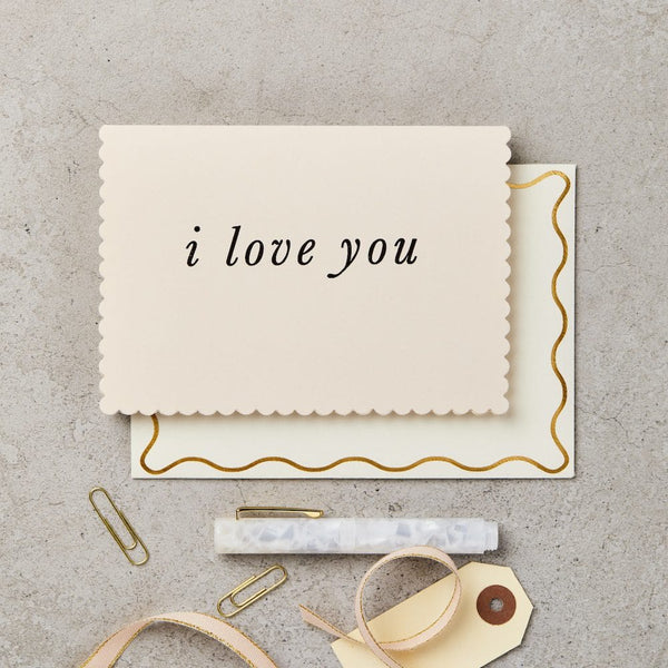 I Love You Scalloped Greeting Card