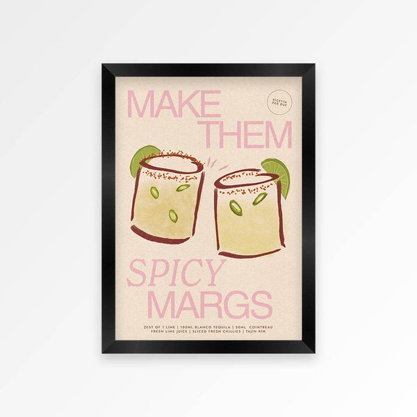 Spicy Marg Print: Pink / Unframed / A4