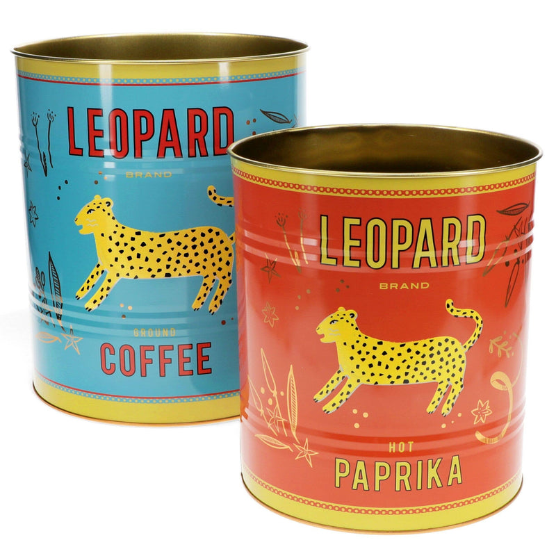 Xl Storage Tins (Set of 2) - Leopard