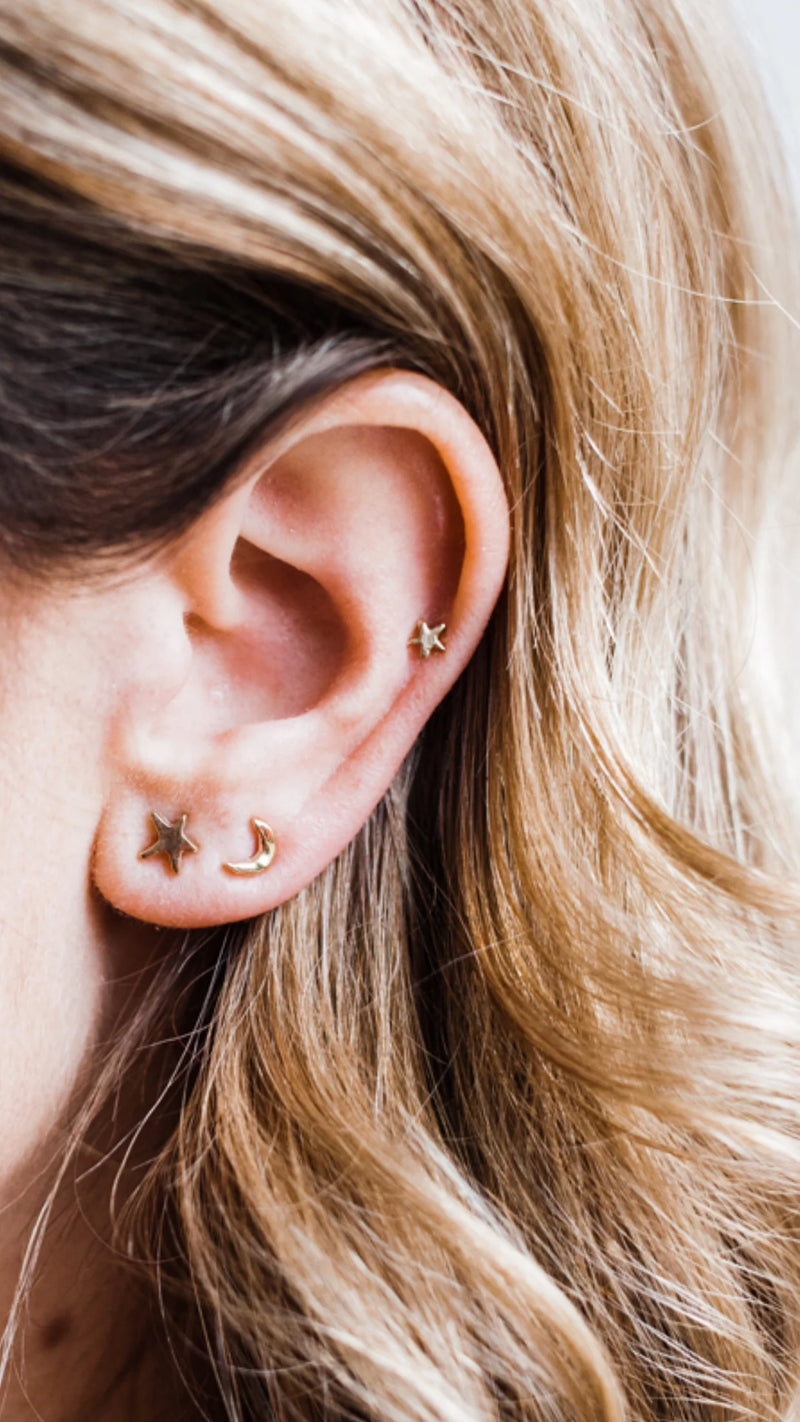 Star Shaped Studs, 14k Gold Vermeil (Copy)