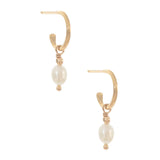 Pearl Huggie Hoops, Gold Vermeil