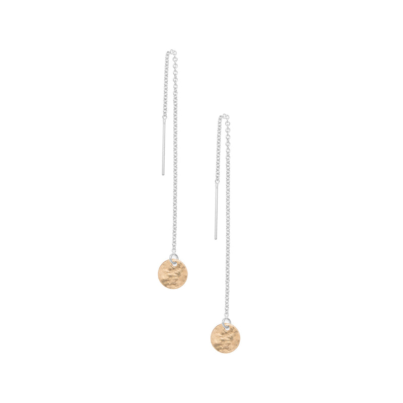 Waterfall Earrings, Sterling Silver & 14k Filled Gold